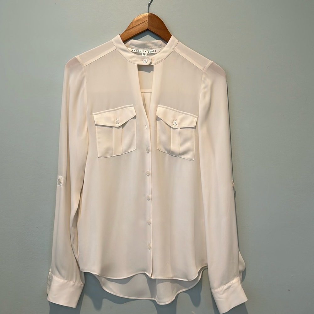 Veronica Beard Silk Blouse in ecru
